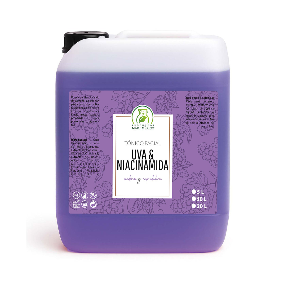 Tónico facial de uva y niacinamida