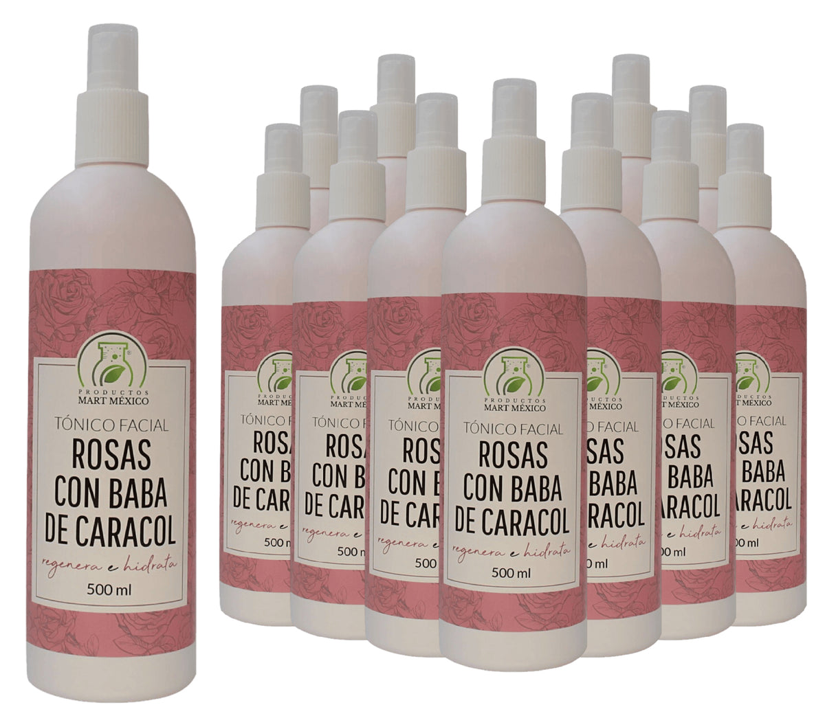 Tónico facial hidratante de rosas con baba de caracol