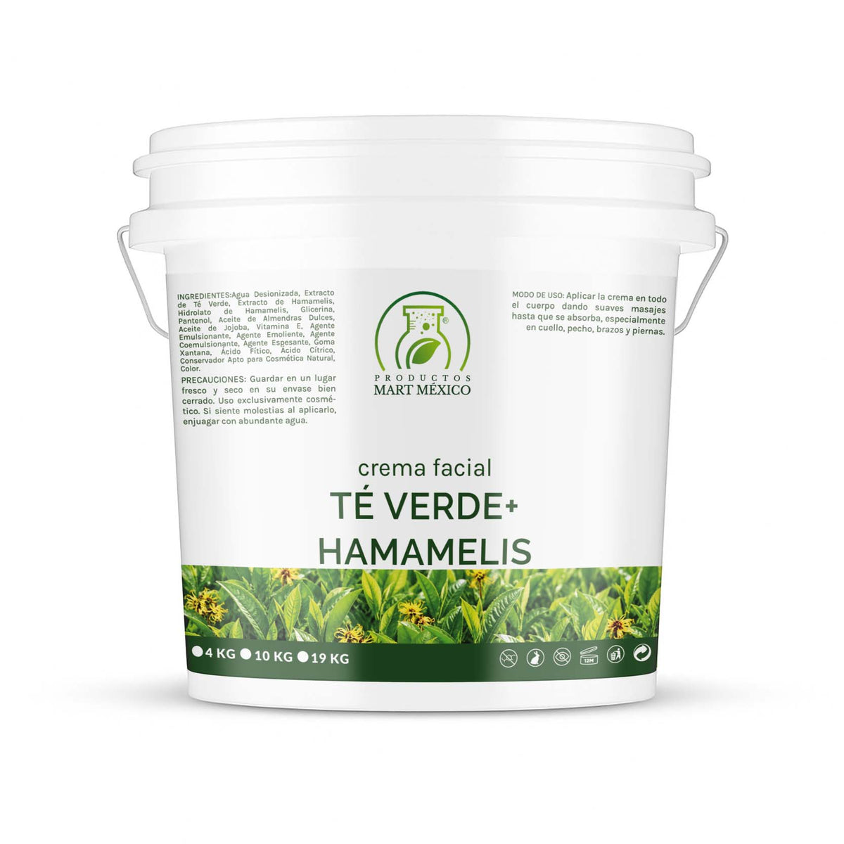 Crema facial y corporal té verde + hamamelis astringente