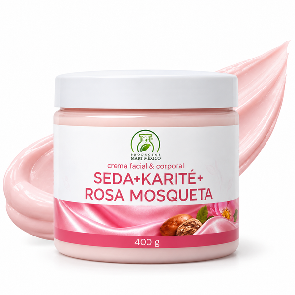 Crema facial y corporal seda + karité +rosa mosqueta
