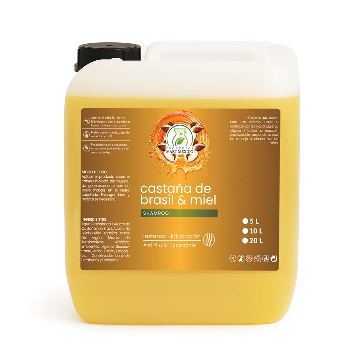 Shampoo capilar miel y castaña de brasil