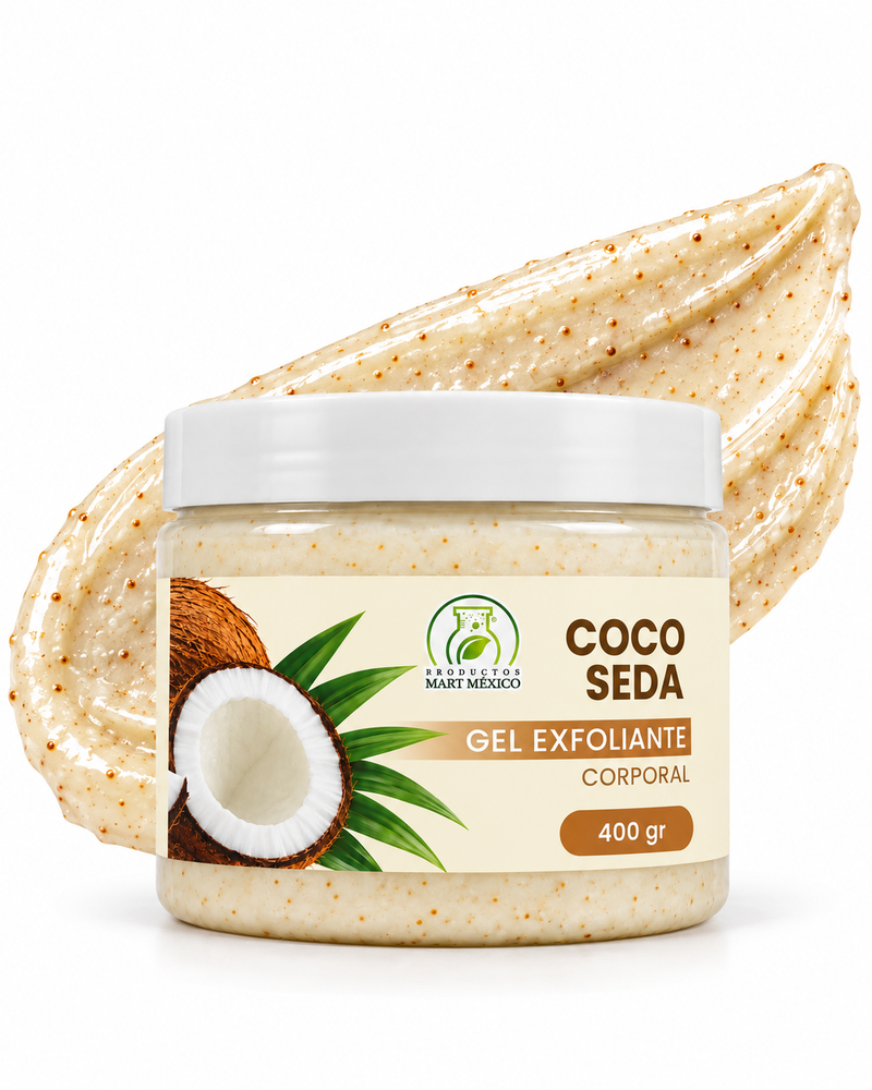 Gel exfoliante coco de seda piel suave e hidratada