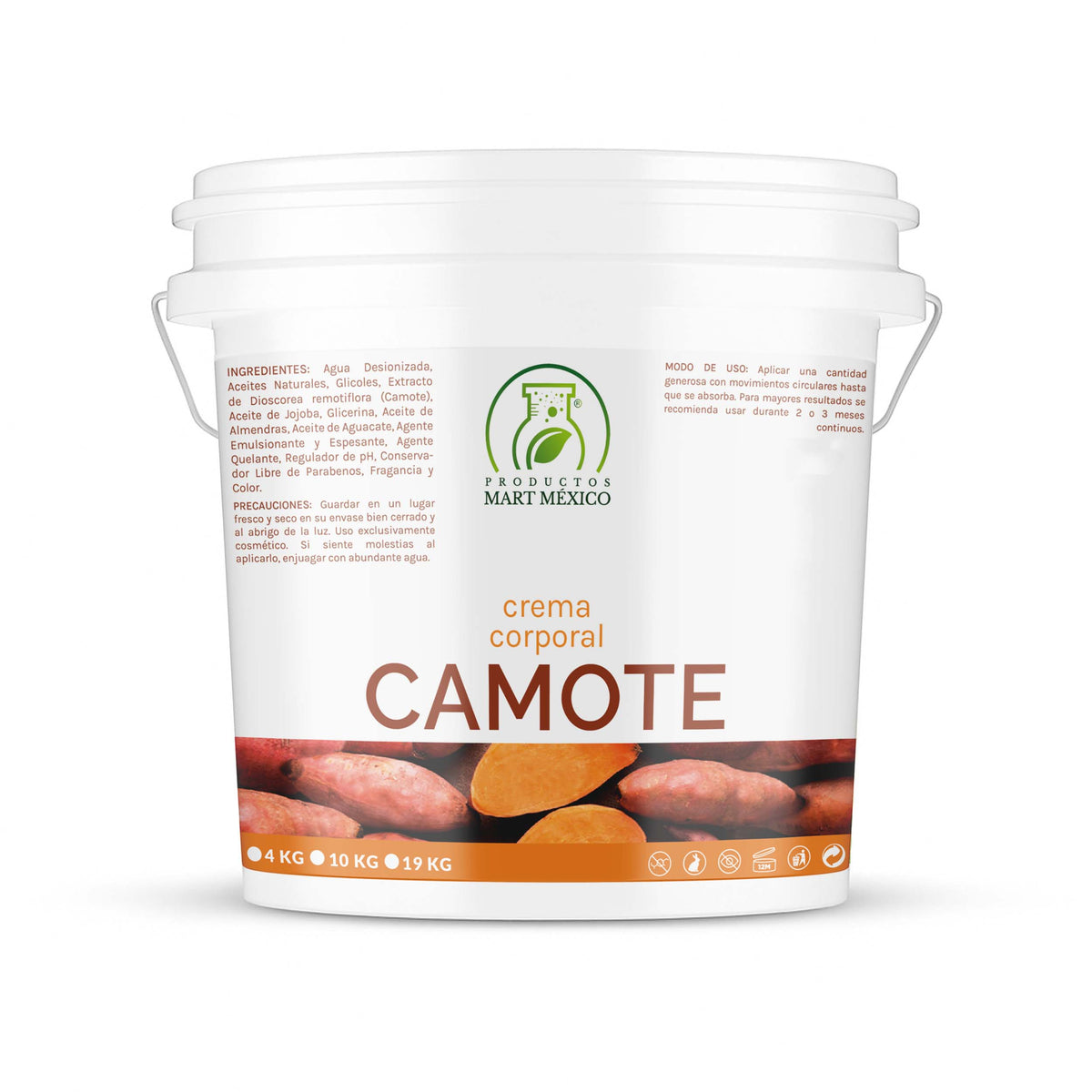 Crema corporal con extracto camote