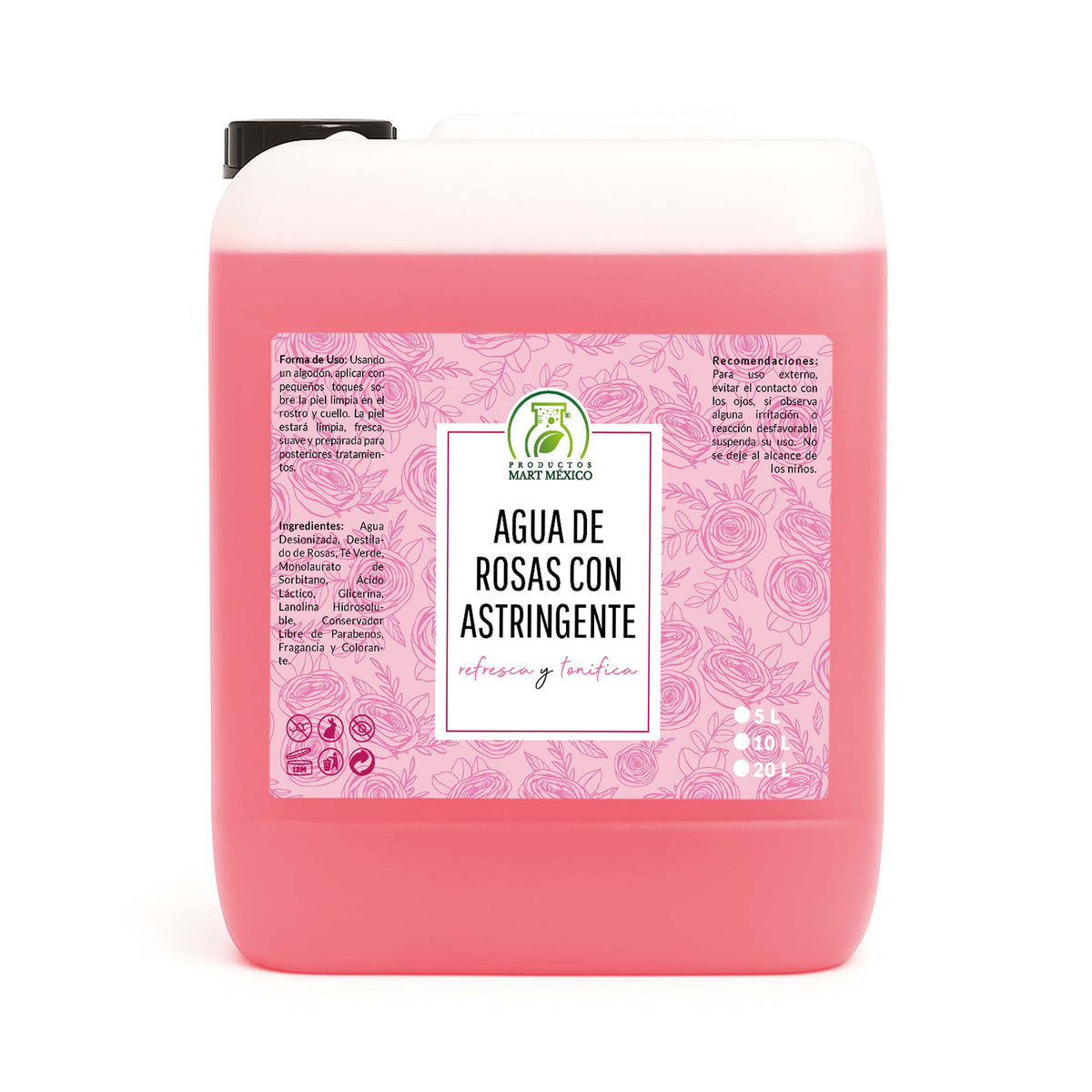 Agua de rosas con astringente