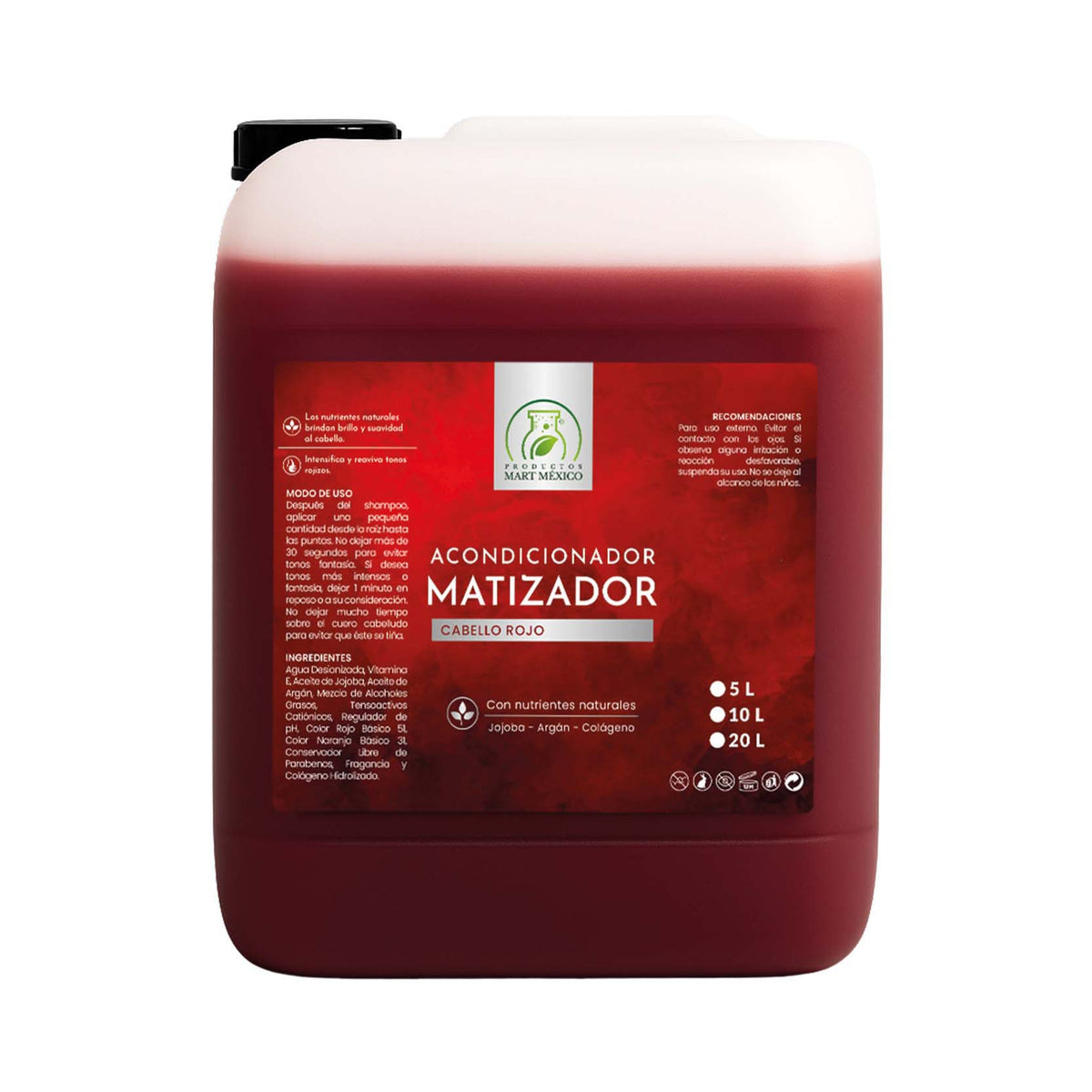 Acondicionador capilar baño de color rojo