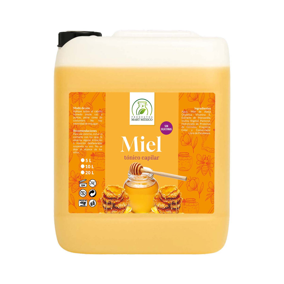 Tónico capilar de miel orgánica hidrata y suaviza