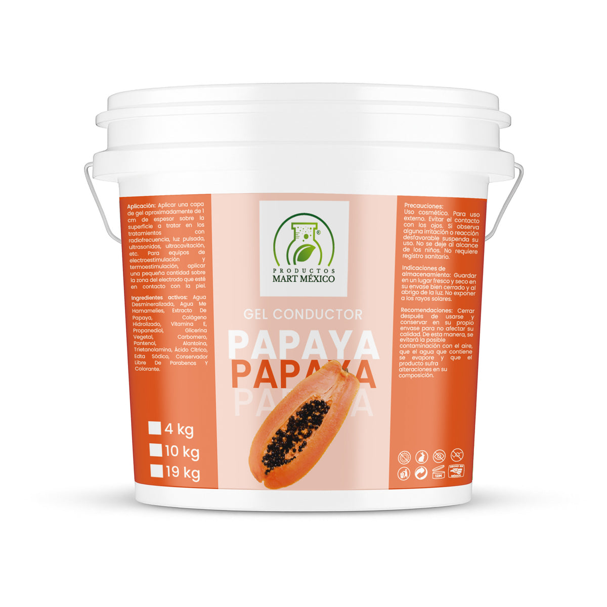 Gel conductor de papaya aparatología