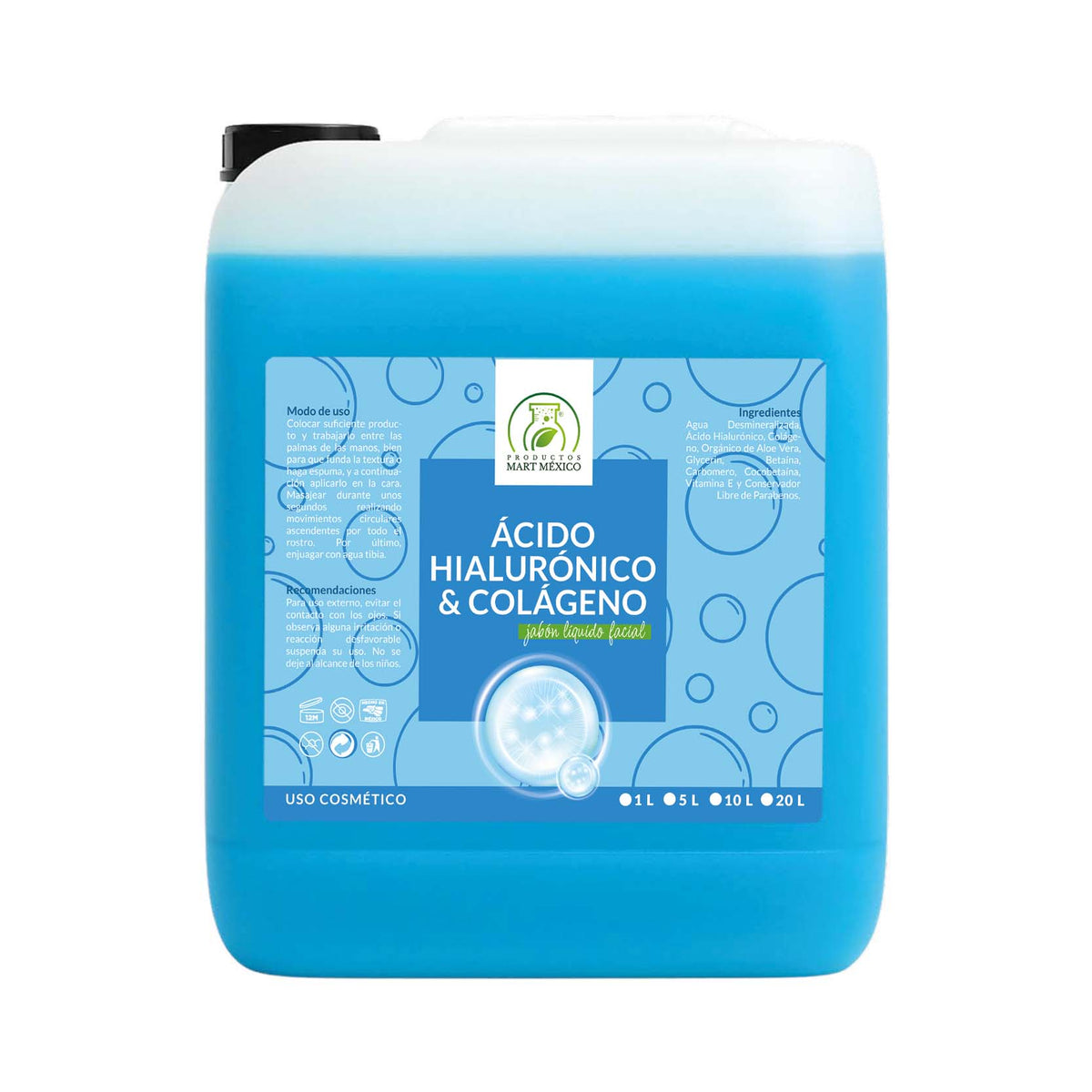 Jabón facial de ácido hialurónico y colágeno