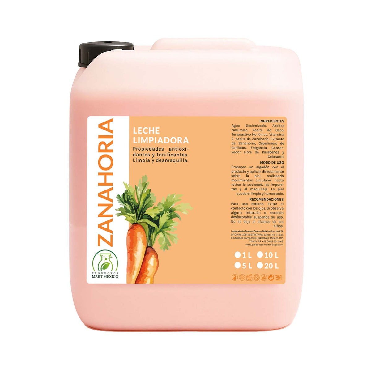 Leche limpiadora facial de zanahoria