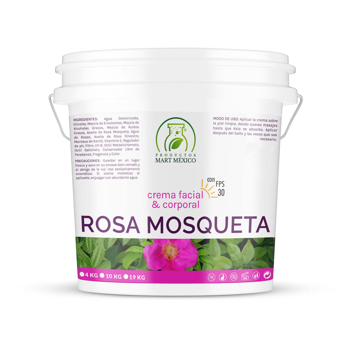 Crema de rosa mosqueta antiedad con filtro solar