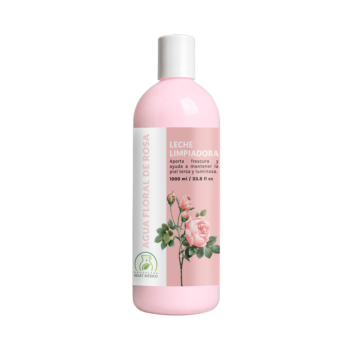 Leche desmaquillante agua floral de rosa