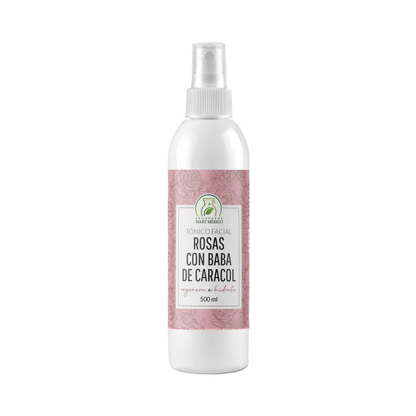 Tónico facial hidratante de rosas con baba de caracol