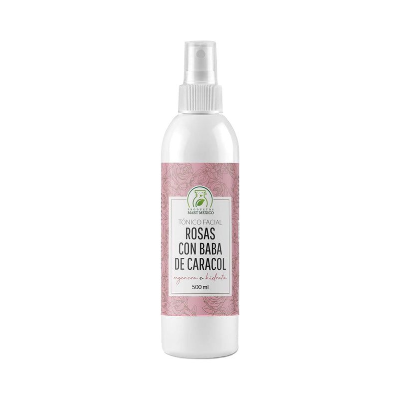 Tónico facial hidratante de rosas con baba de caracol