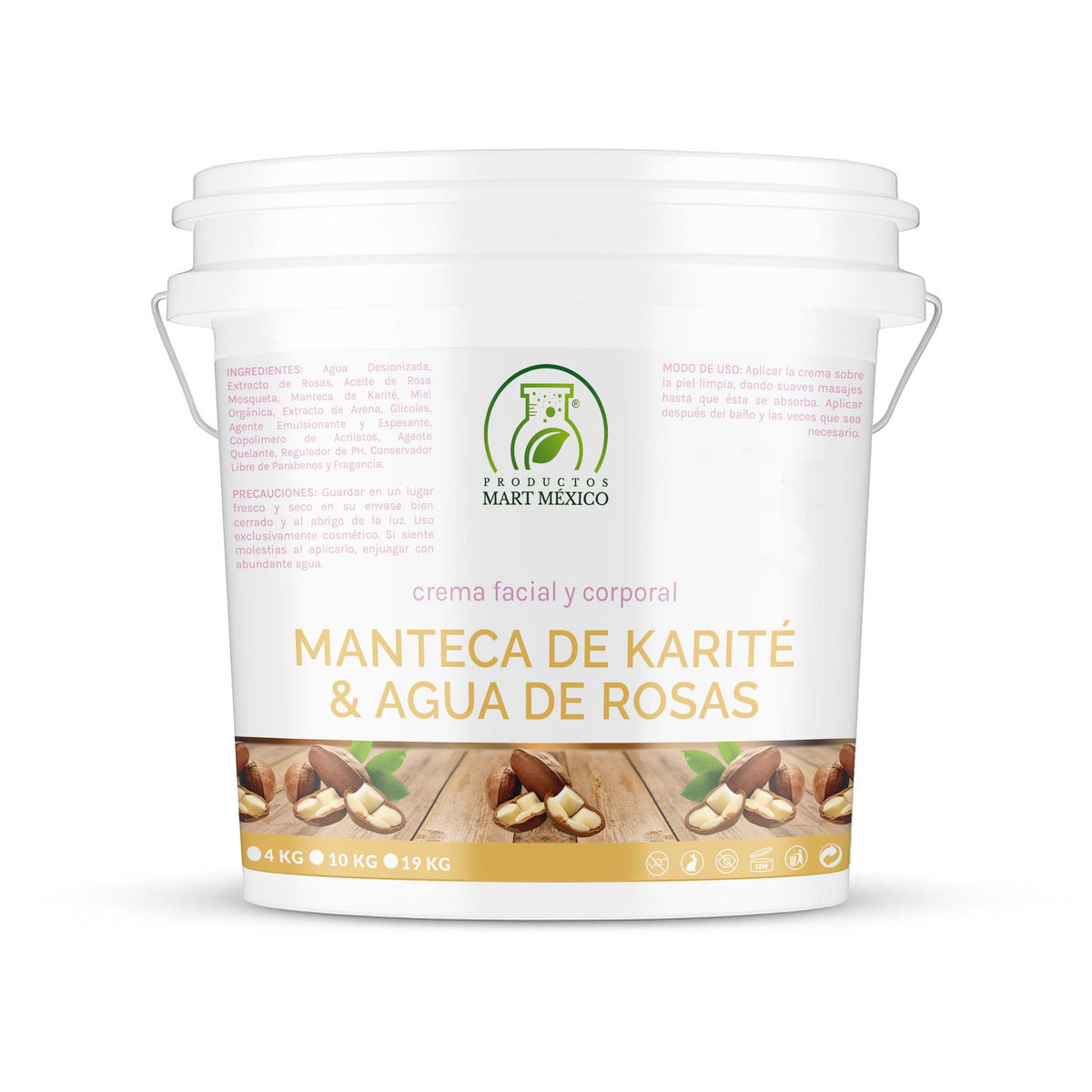 Crema corporal manteca de karite y agua de rosas