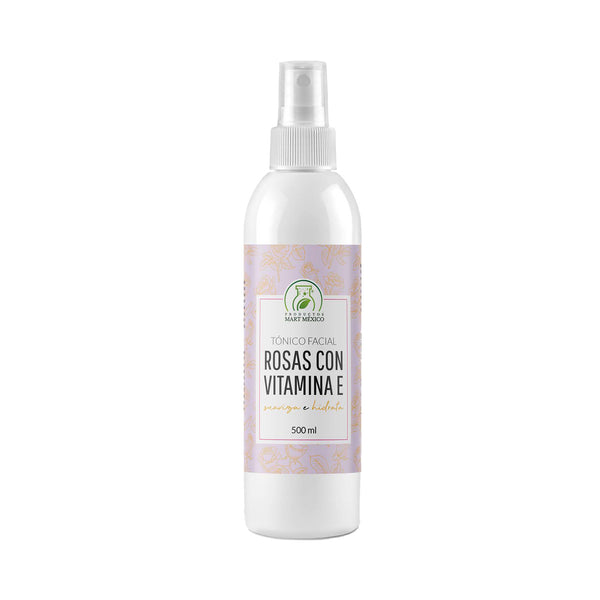 Tónico facial hidratante de rosas con vitamina E
