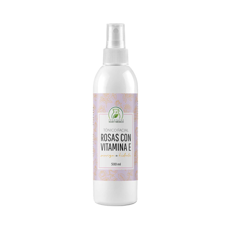 Tónico facial hidratante de rosas con vitamina E