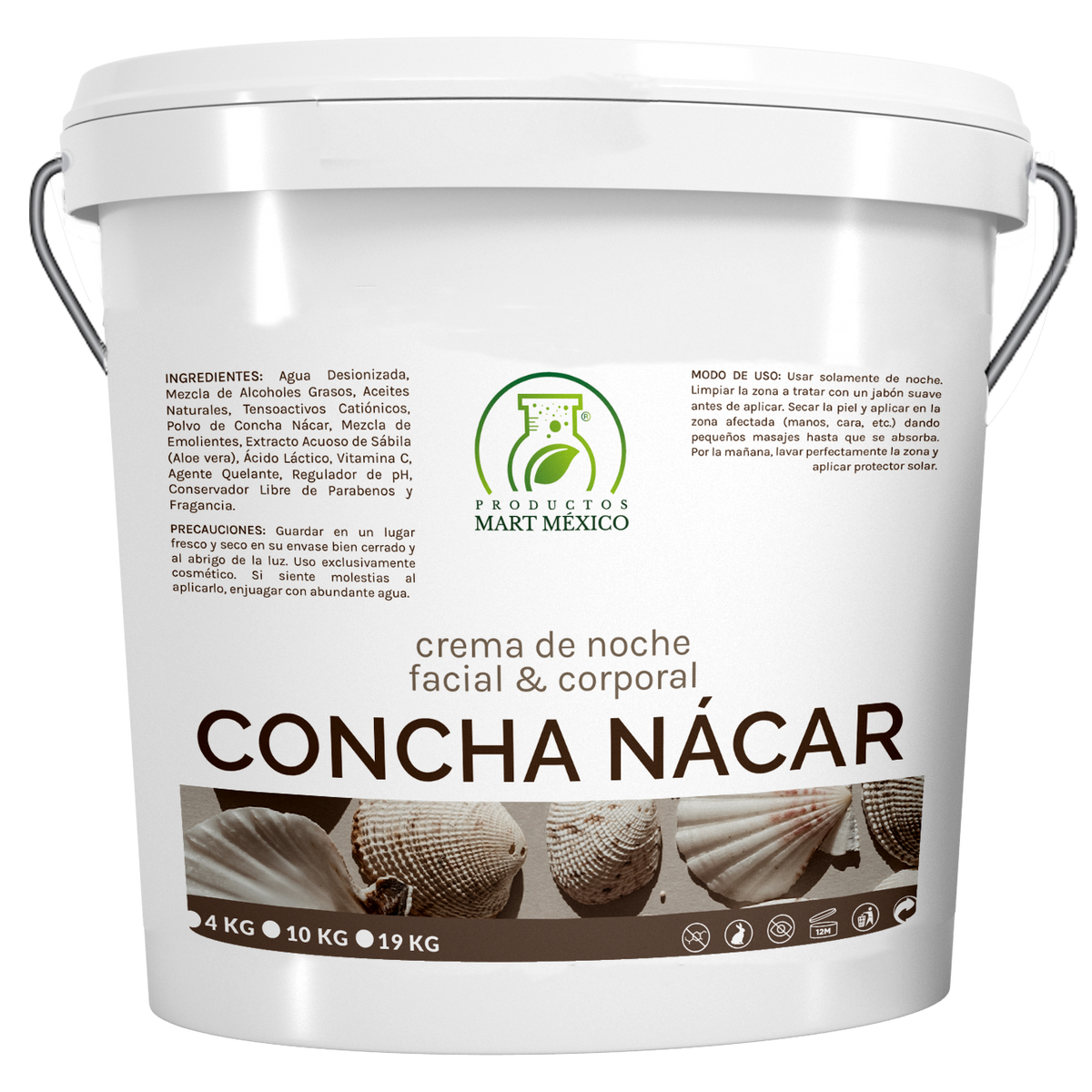 Crema facial y corporal de concha nácar piel tersa