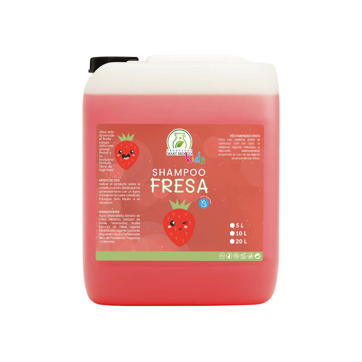 Shampoo capilar de fresa libre de lágrimas kids