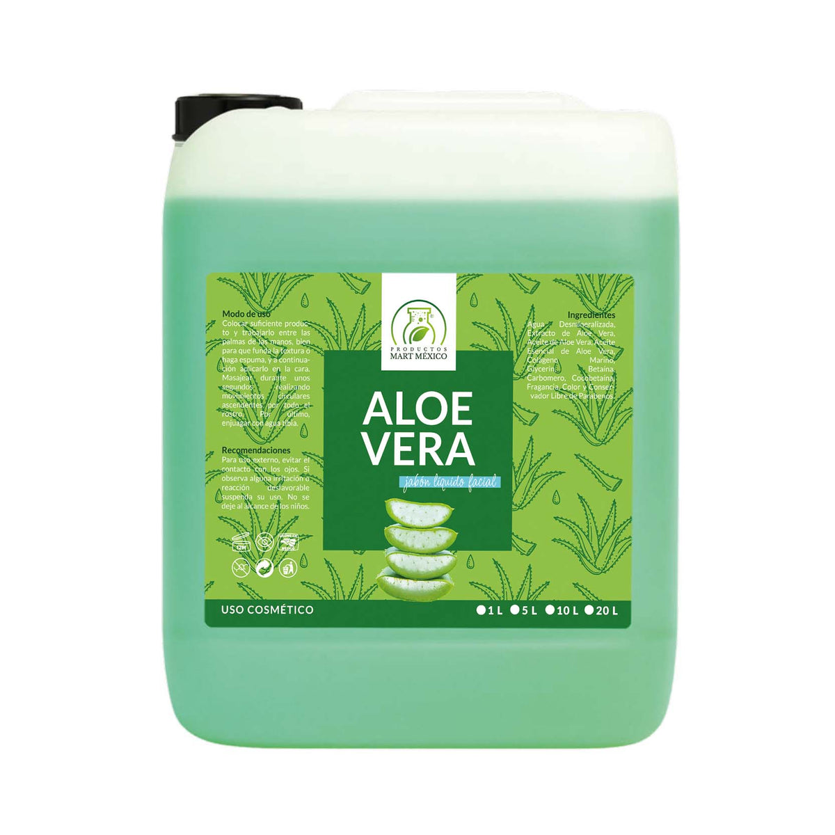 Jabón líquido facial de aloe vera