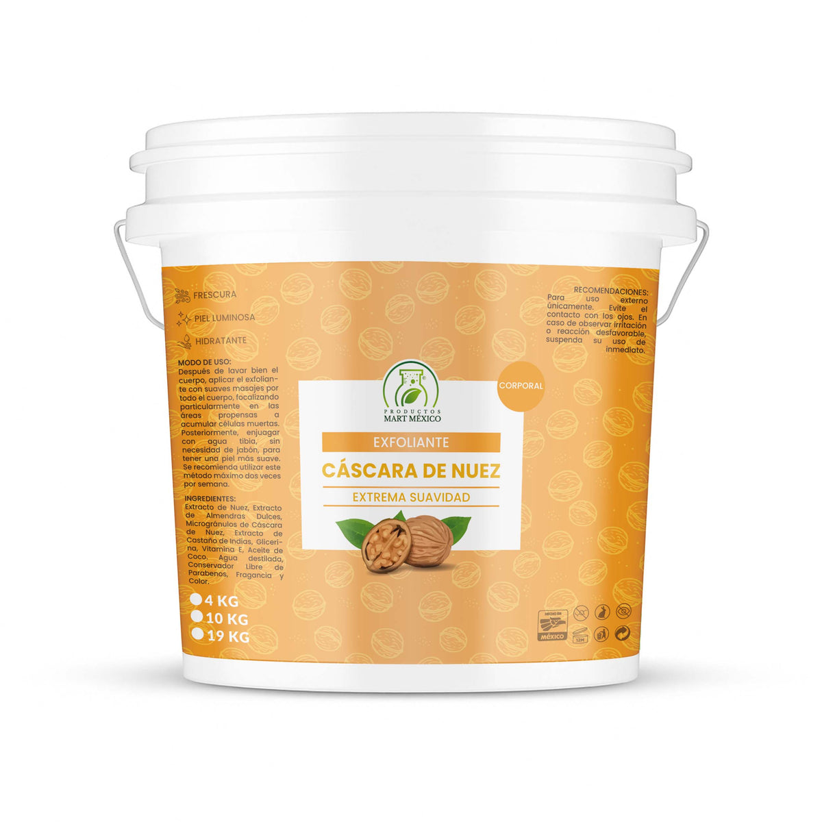 Exfoliante de cáscara de nuez