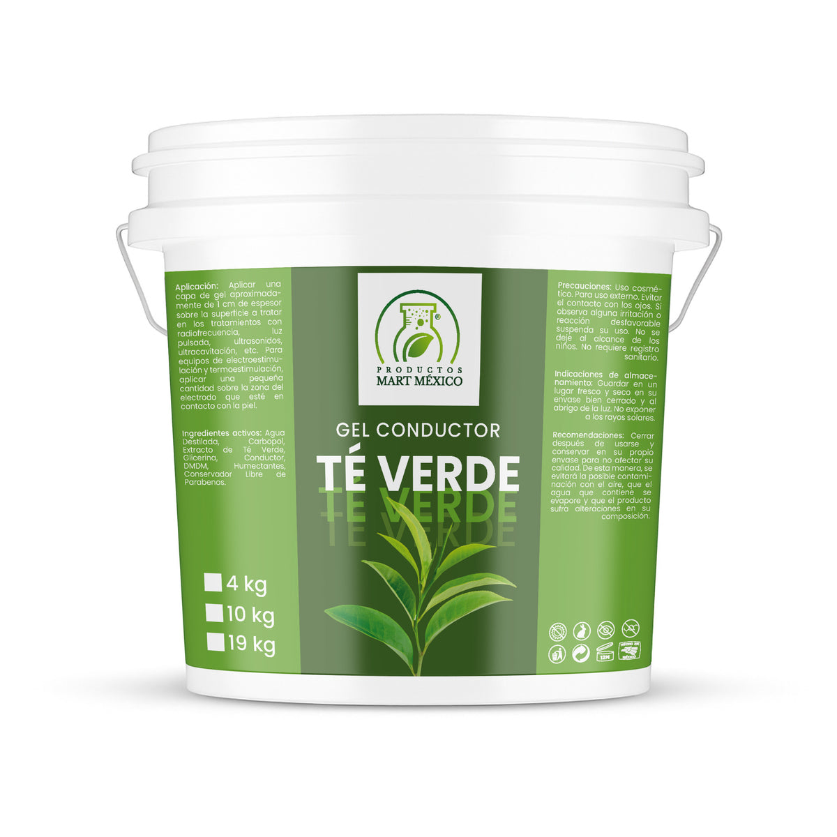 Gel conductor de té verde aparatología