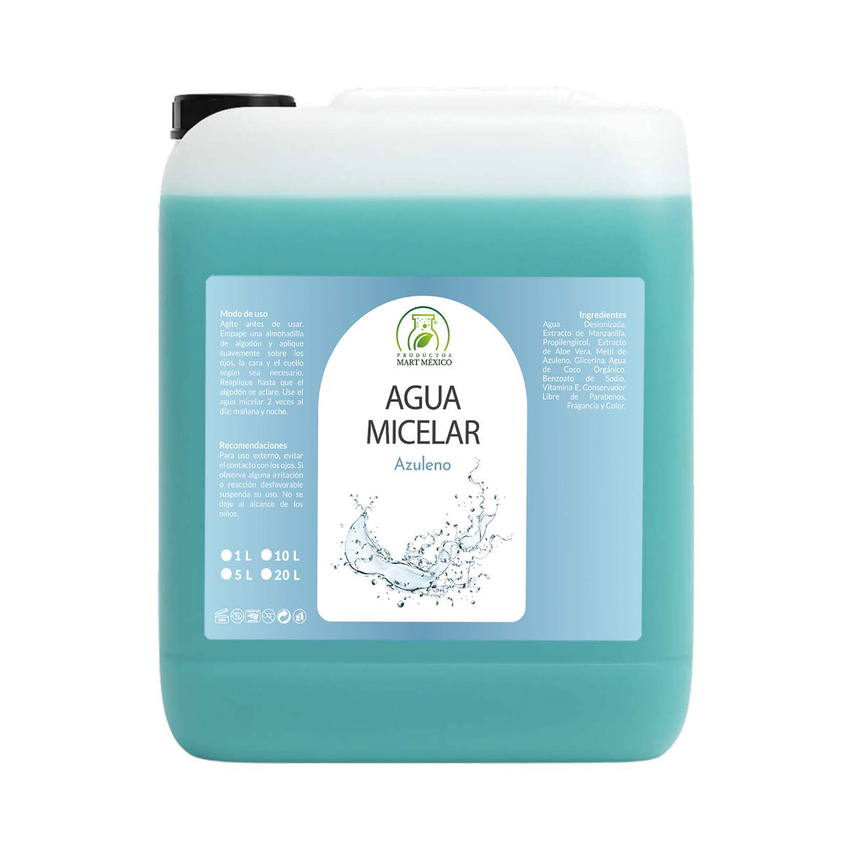 Agua micelar con azuleno hidratante