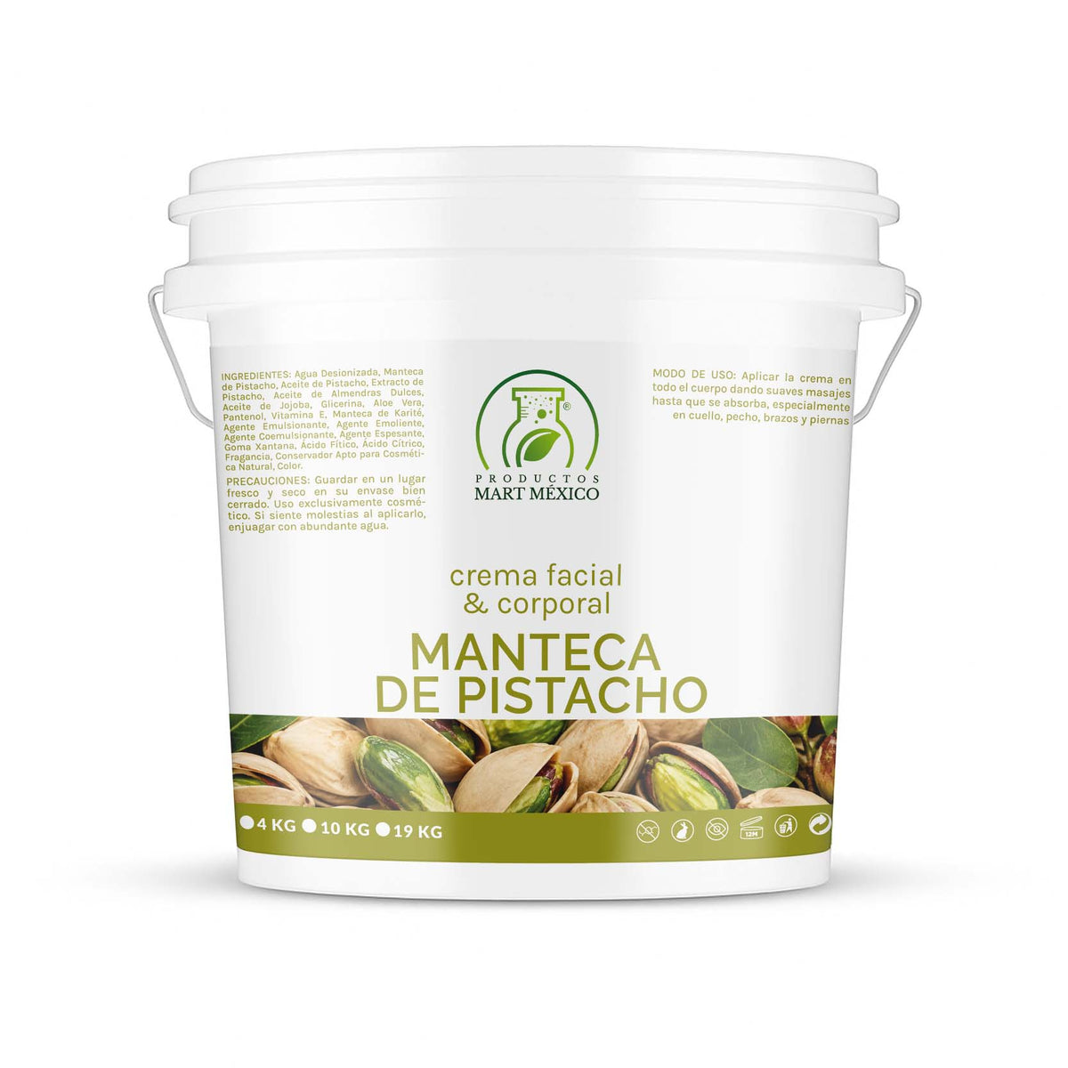 Crema corporal y facial pistacho hidratación intensa