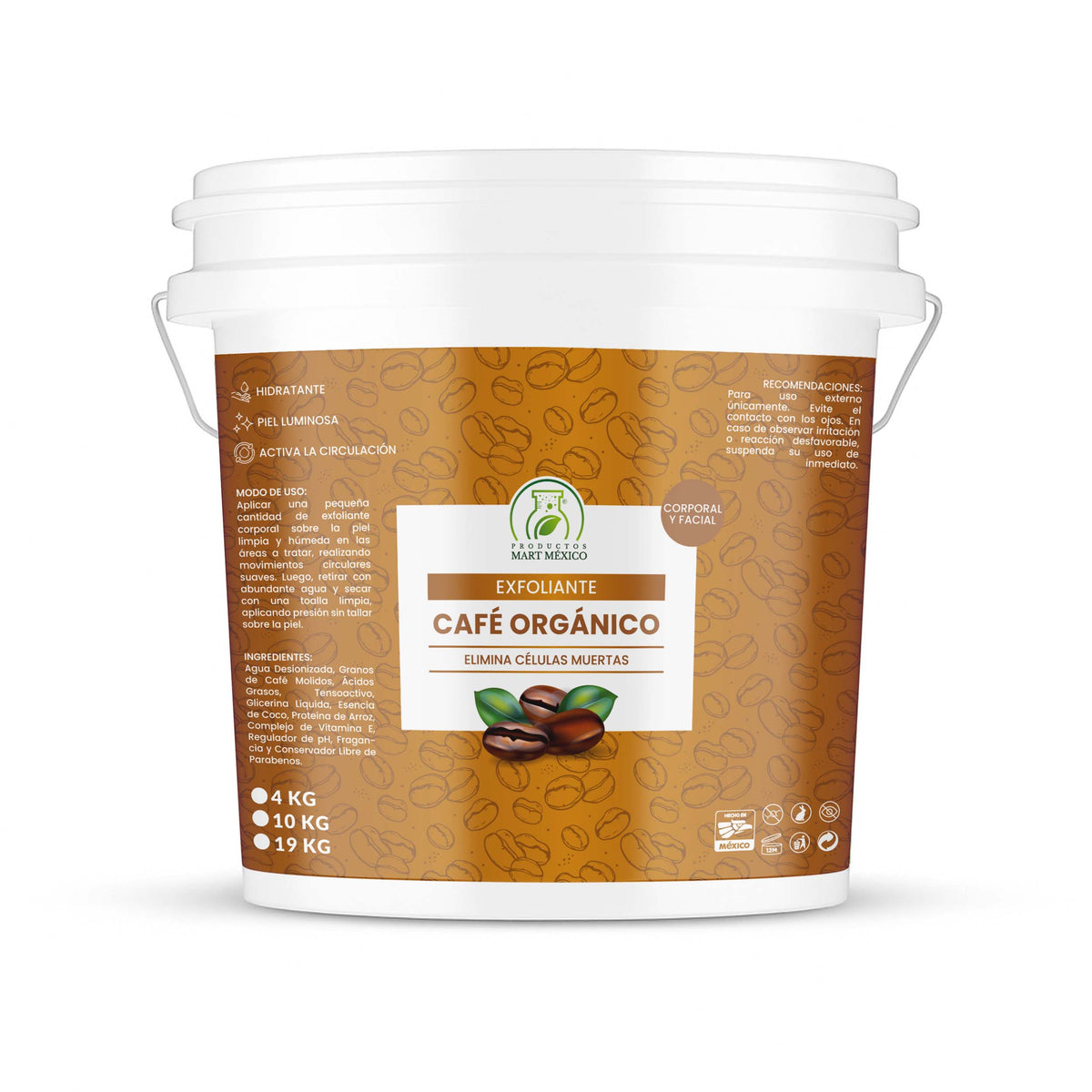 Exfoliante de café orgánico antioxidante