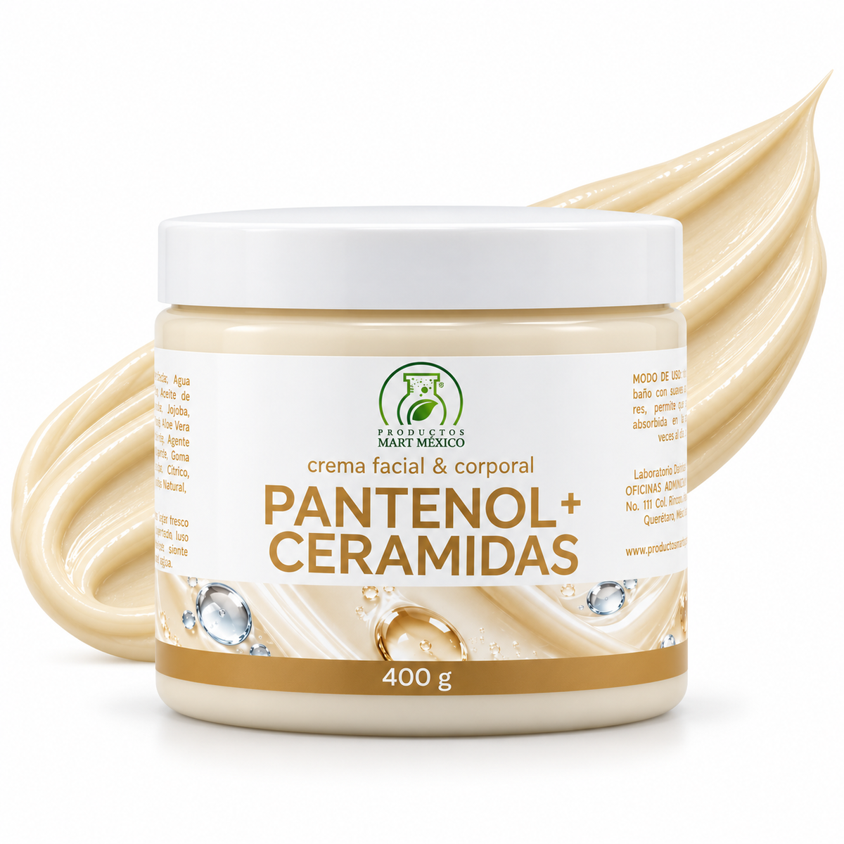Crema corporal y facial pantenol + ceramidas nutrición