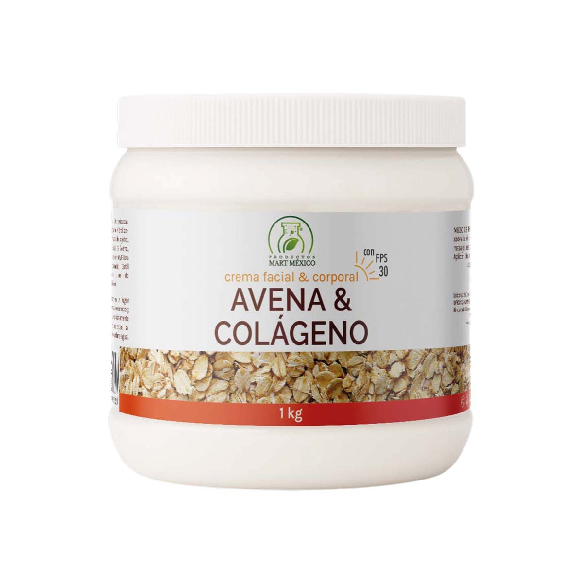 Crema de avena con colágeno con FPS 30