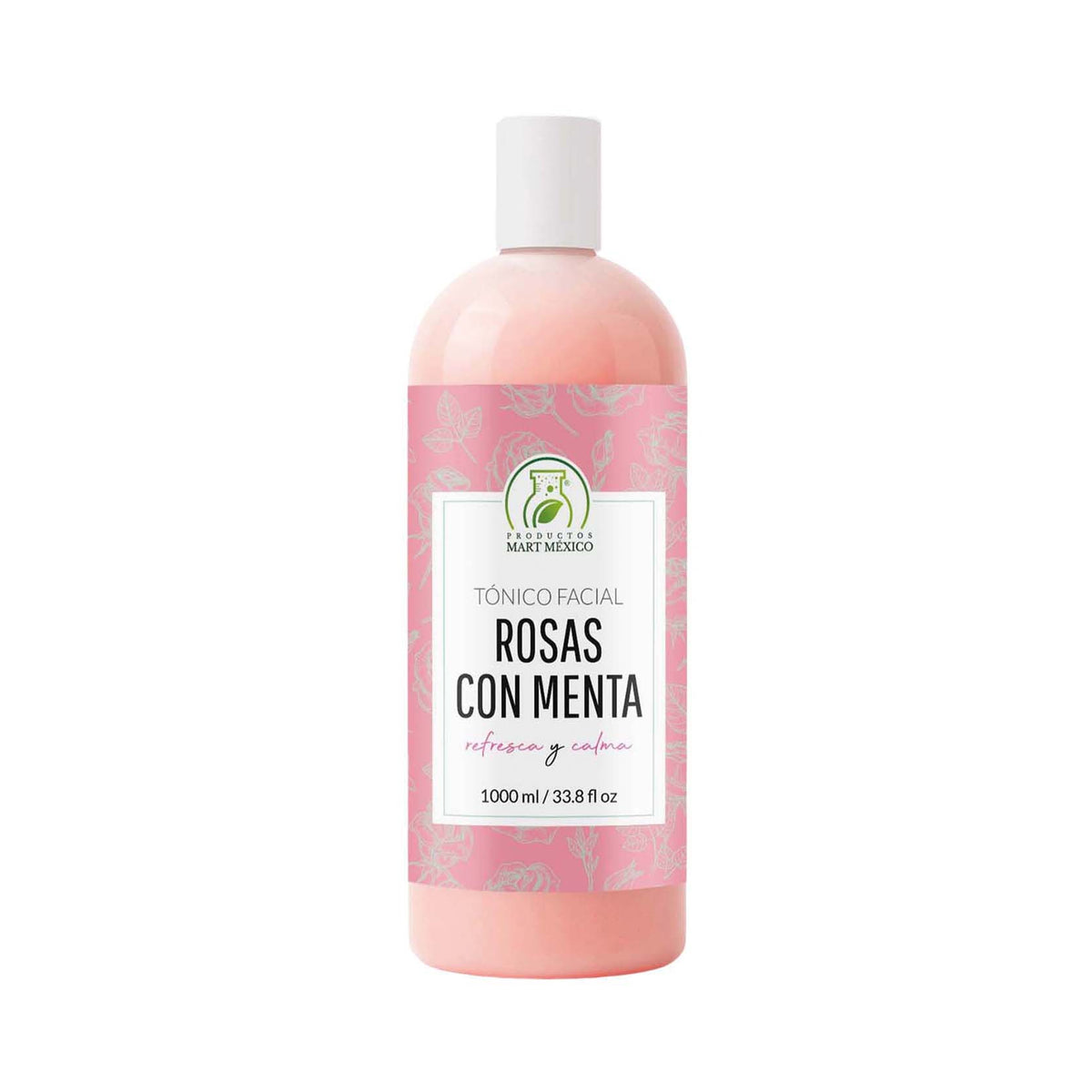 Tónico facial hidratante de rosas con menta