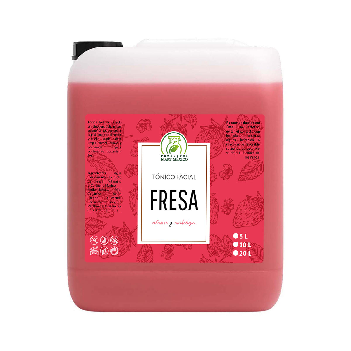 Tónico facial de fresa