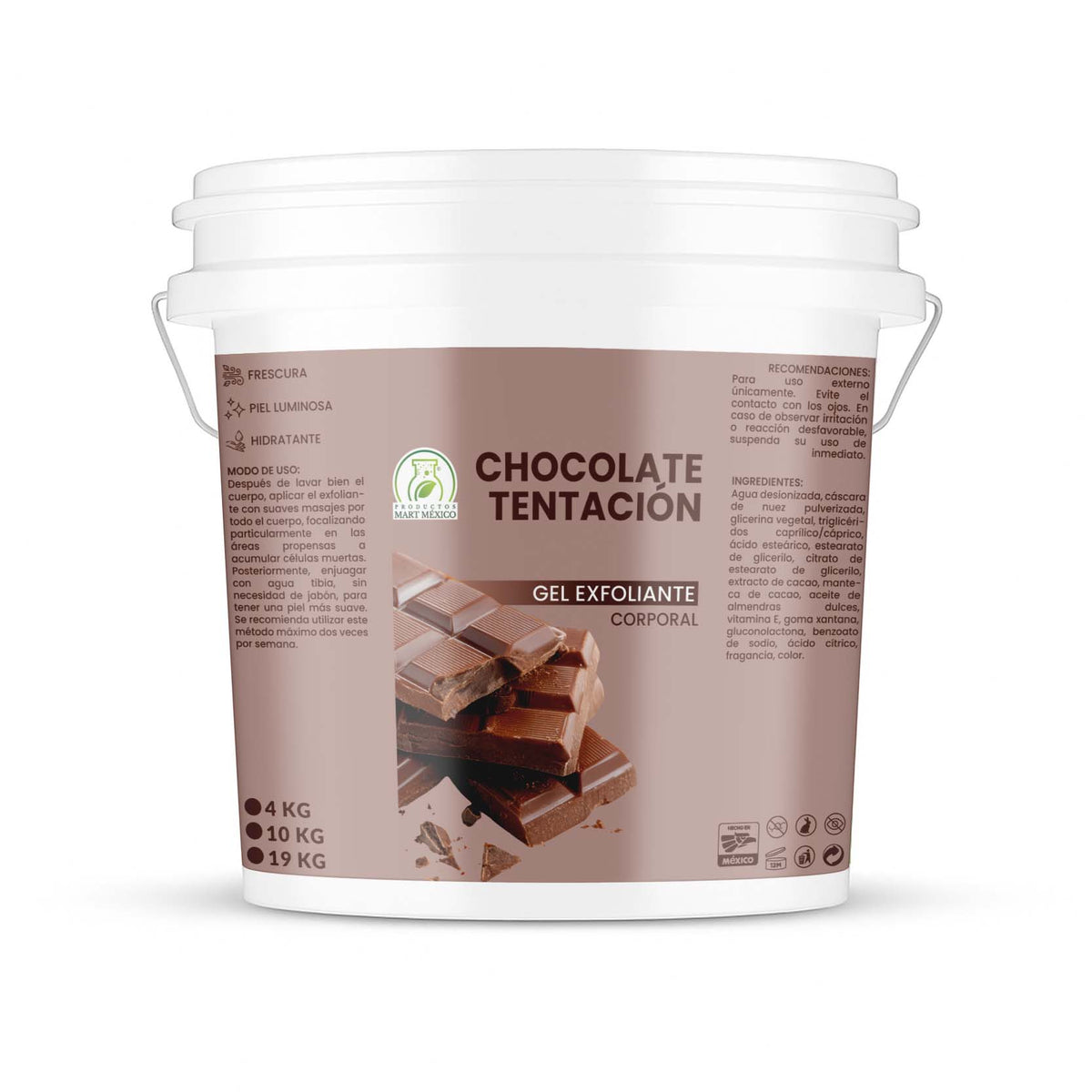 Gel exfoliante chocolate tentación nutrición y suavidad