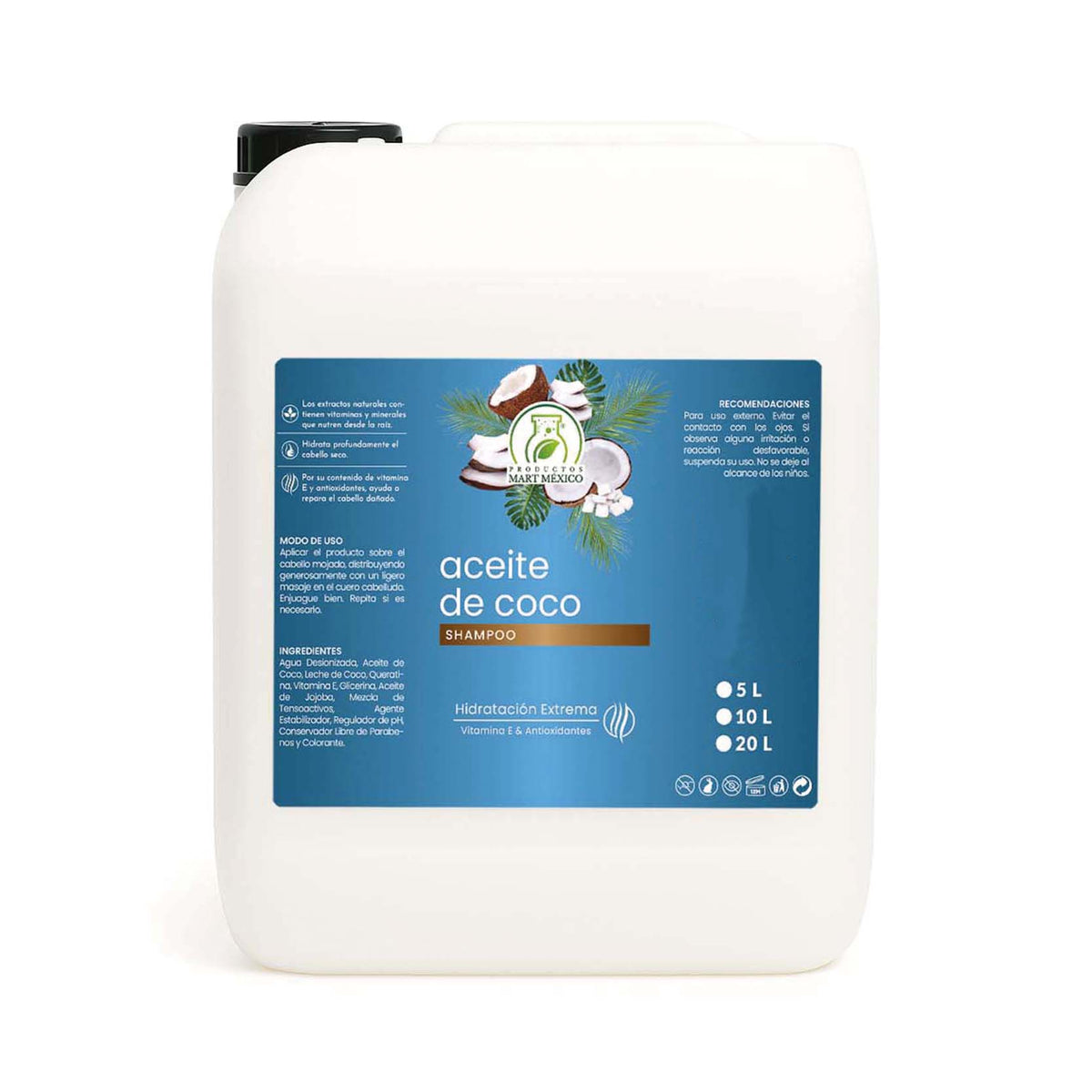 Shampoo aceite de coco hidrata y humecta