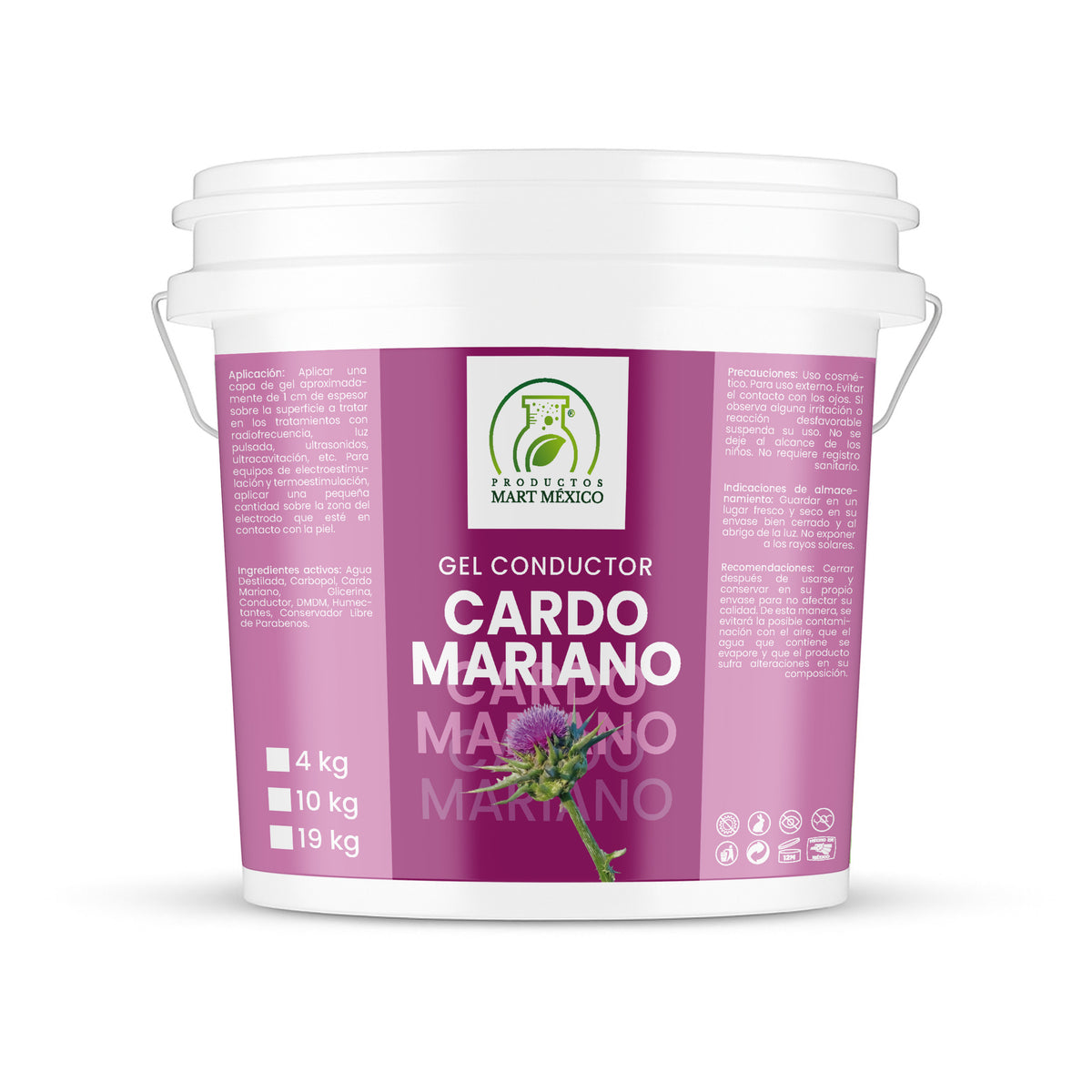 Gel conductor de cardo mariano aparatología