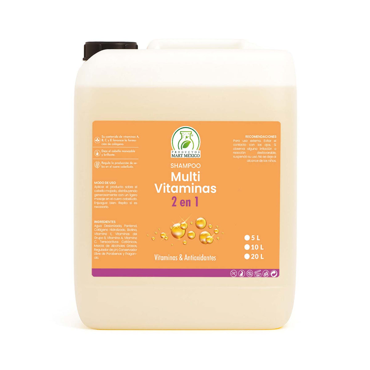 Shampoo capilar multivitaminas 2 en 1