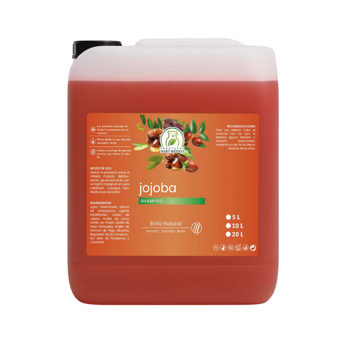 Shampoo de jojoba cabello con brillo