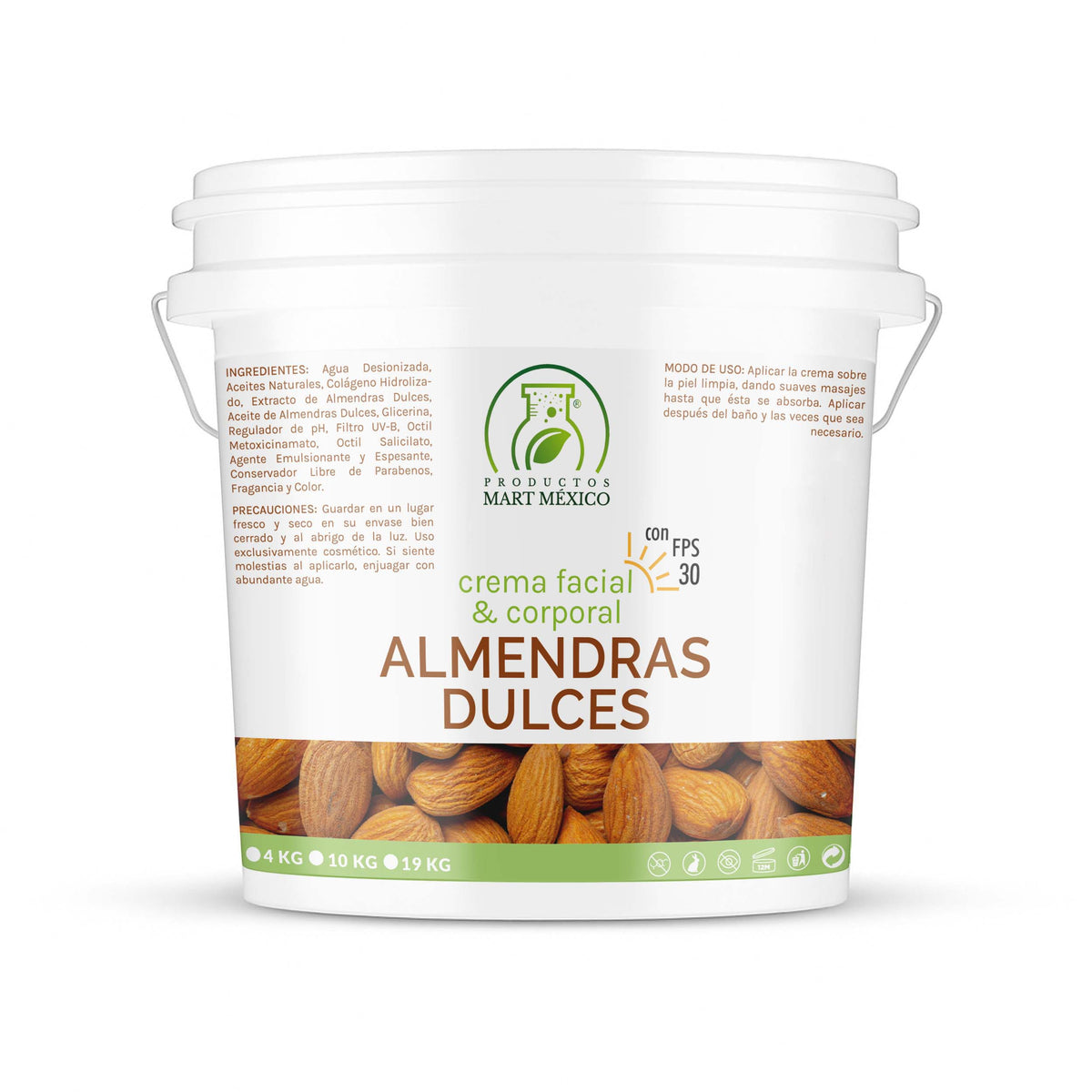 Crema de almendras dulces con FPS 30