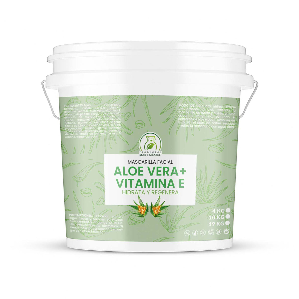 Mascarilla facial aloe vera + vitamina E hidrata y regenera