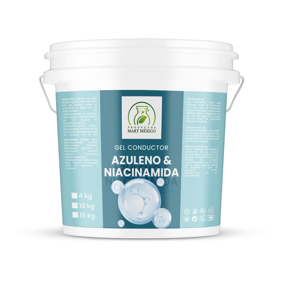 Gel conductor de azuleno y niacinamida aparatología