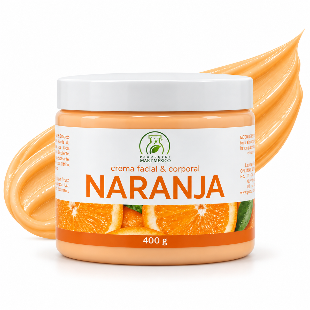 Crema corporal y facial naranja piel luminosa y suave