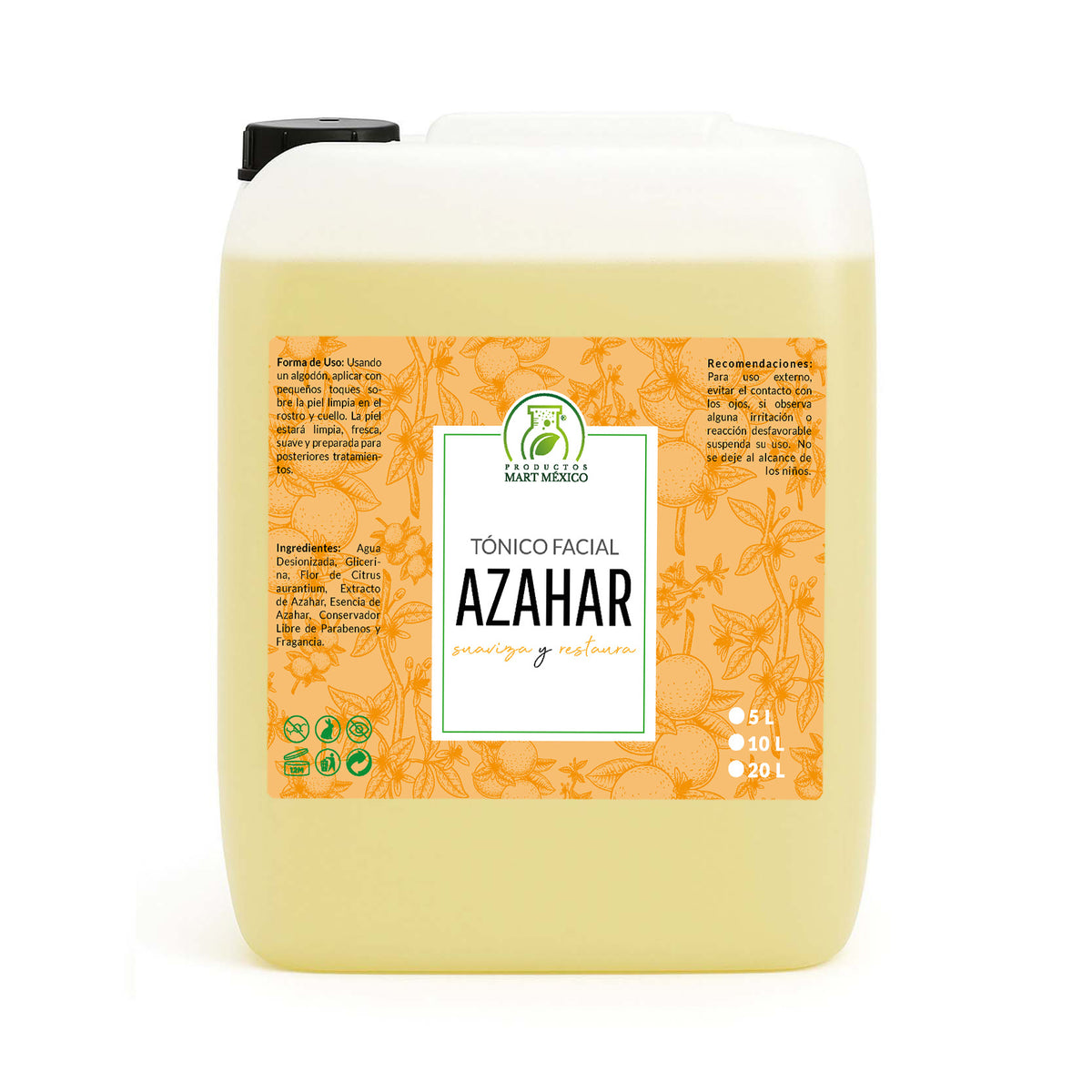 Tónico facial de azahar hidratante