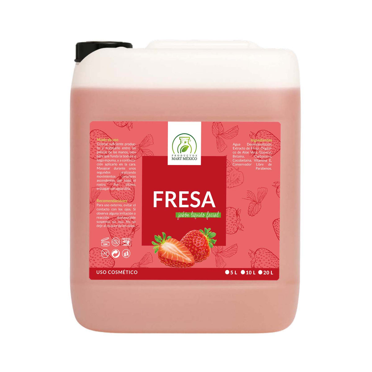 Jabón facial de fresa piel normal mixta