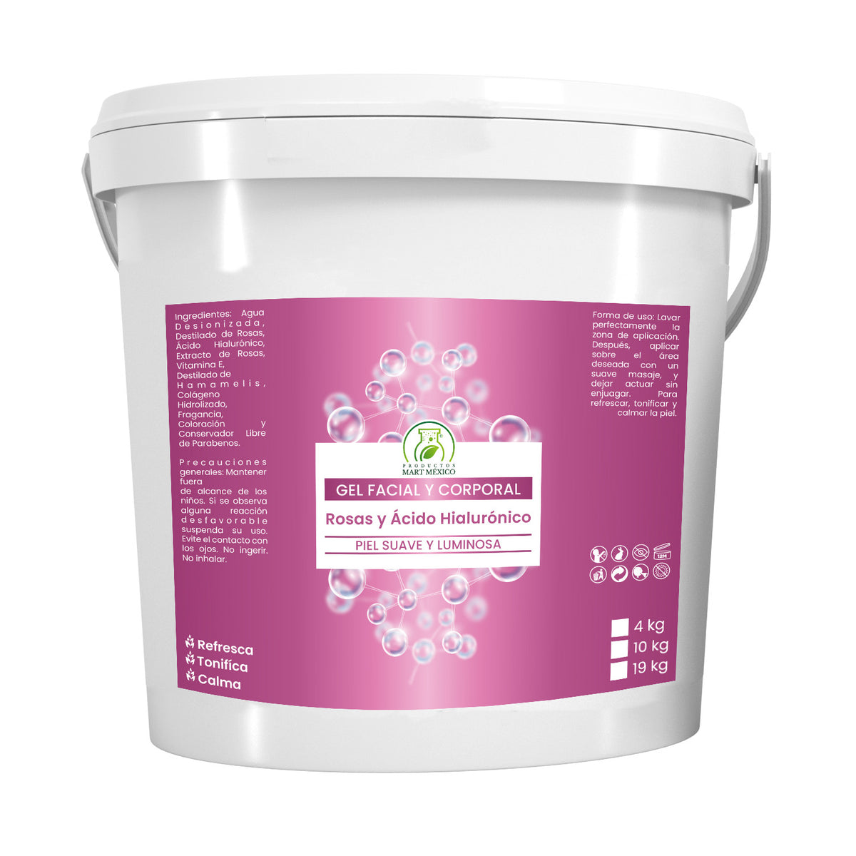 Gel de rosas con ácido hialurónico antiarrugas