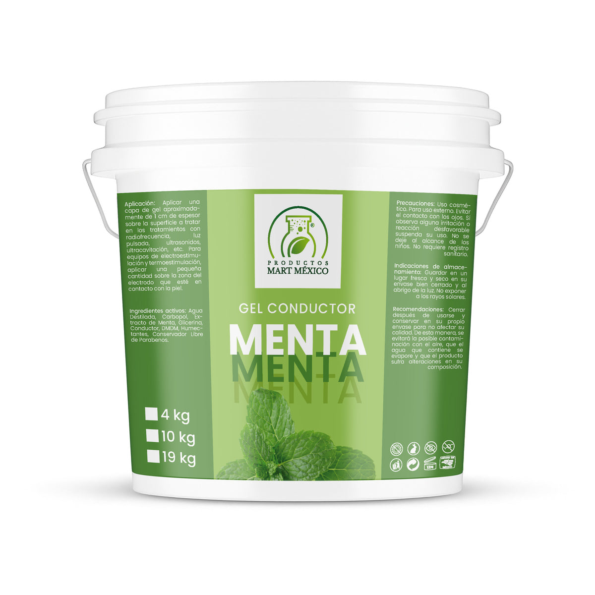 Gel conductor de menta aparatología
