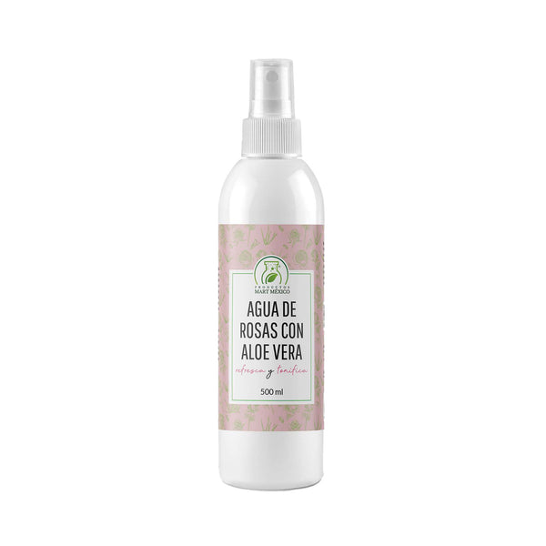 Agua de rosas con aloe vera