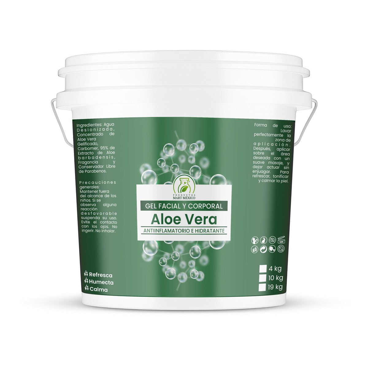 Gel facial hidratante de aloe vera para hombre