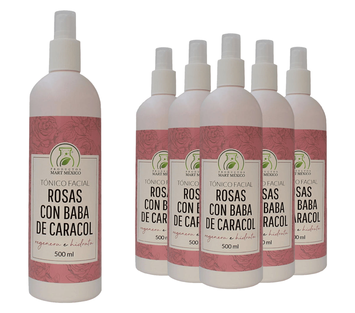 Tónico facial hidratante de rosas con baba de caracol