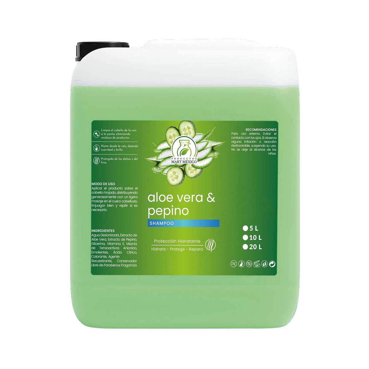 Shampoo capilar aloe vera y pepino