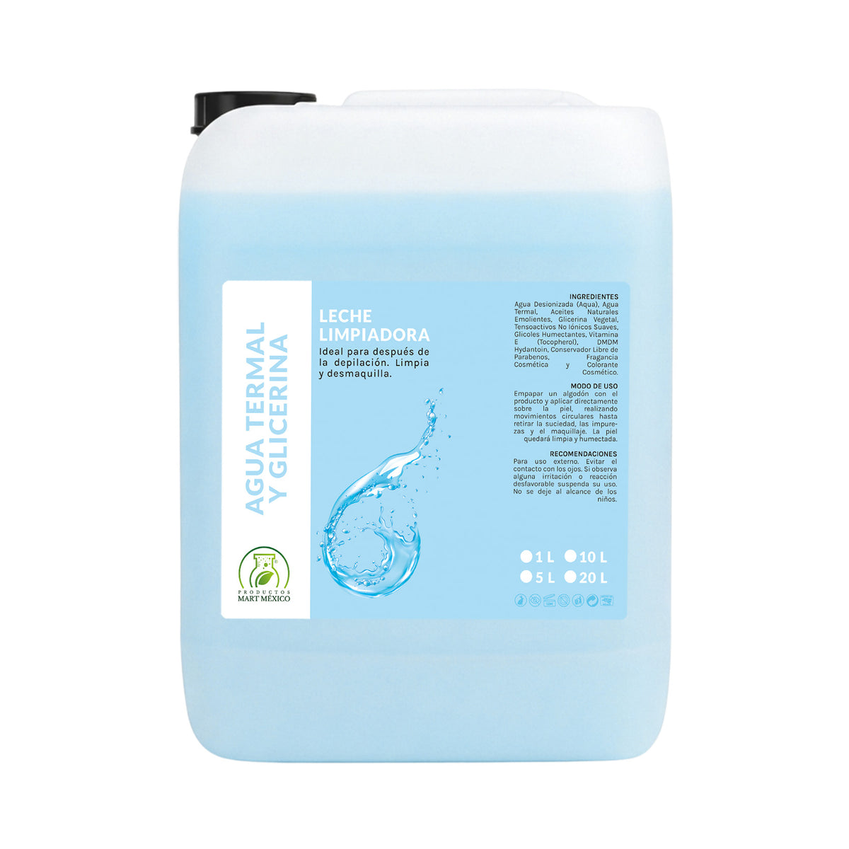 Leche desmaquillante agua termal y glicerina